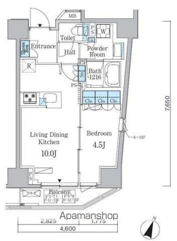 アーバンコア原宿 旧ジオエント原宿(1LDK/9階)の間取り写真