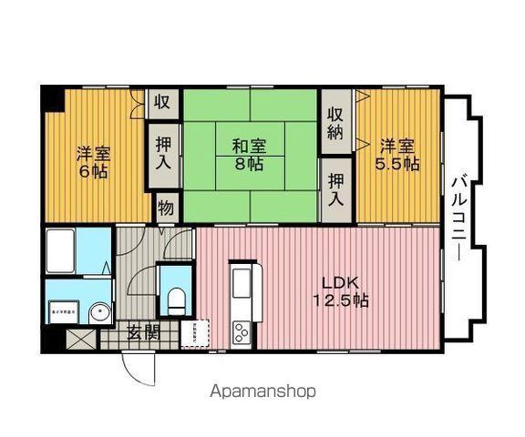 レジデンス桜の町(3LDK/3階)の間取り写真