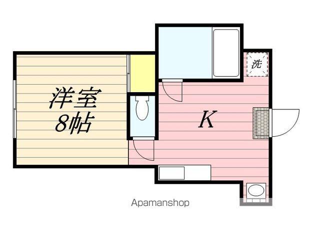 Gハウス B棟(1K/1階)の間取り写真