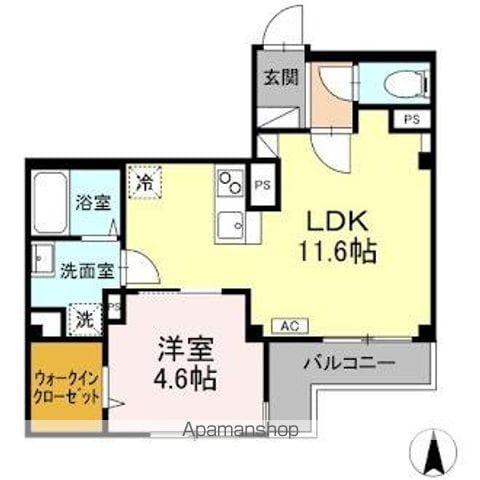 SKEY RESIDENCE井田中ノ町(1LDK/2階)の間取り写真