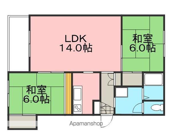 サンライフ松原(2LDK/2階)の間取り写真