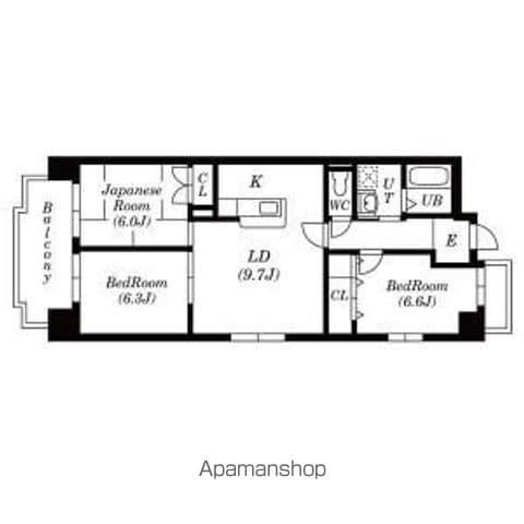 ユーハウス鶴舞Ⅱ(3LDK/5階)の間取り写真