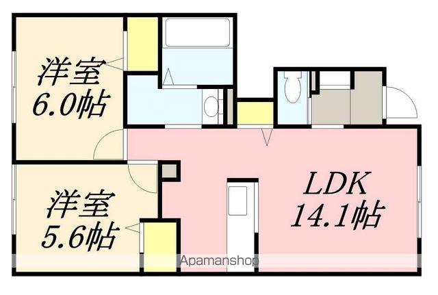 GRANDEUR(2LDK/1階)の間取り写真