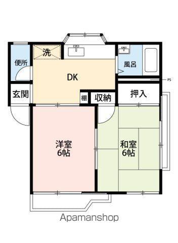 フォーブルY(2DK/2階)の間取り写真