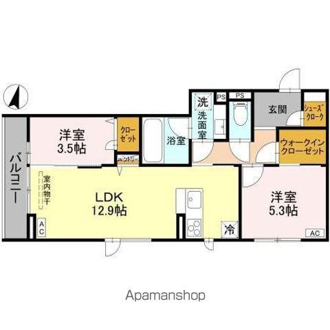 エテルネル近江(2LDK/2階)の間取り写真
