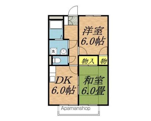 北ピアⅡ(2DK/1階)の間取り写真