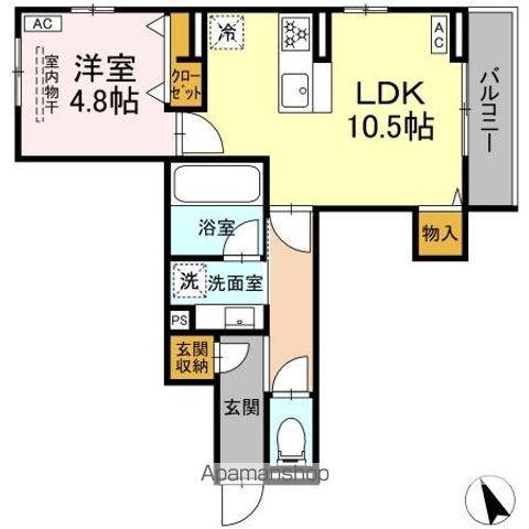 D-ROOM幕張町5丁目PJ(1LDK/3階)の間取り写真
