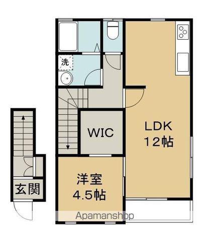 ガーデンハイツKIICHI Ⅱ(1LDK/2階)の間取り写真