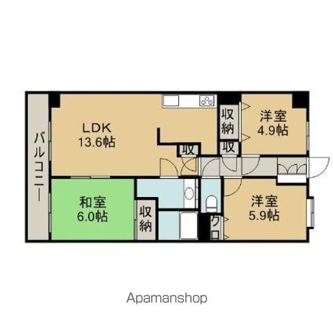 サーパス堀之内(3LDK/5階)の間取り写真