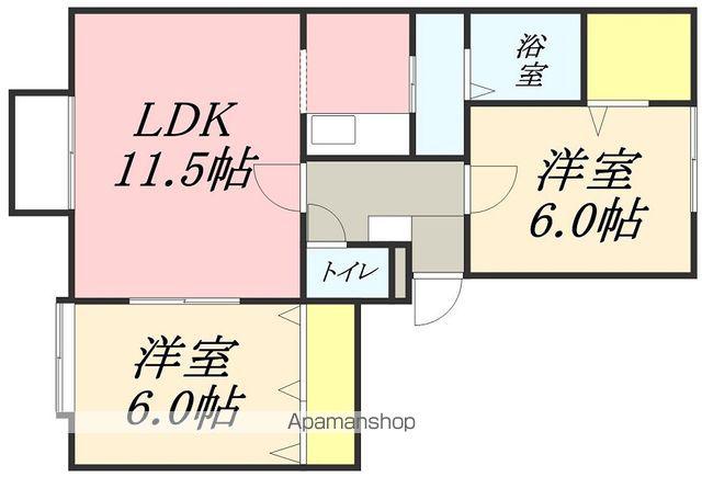 アペルト・ウノ(2LDK/1階)の間取り写真