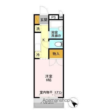 オプスマロニエ(1K/2階)の間取り写真