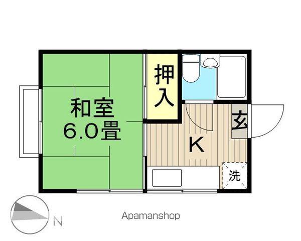 ホワイトハイツ(1K/2階)の間取り写真