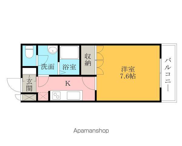 ラ・メールAKAI(1K/2階)の間取り写真
