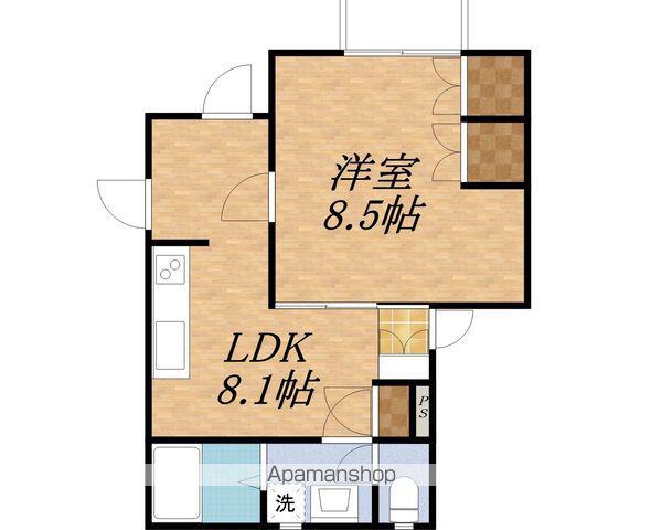 ウエストビレッジⅠ(1SDK/2階)の間取り写真