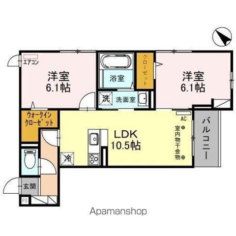 フォンテーヌA(2LDK/3階)の間取り写真