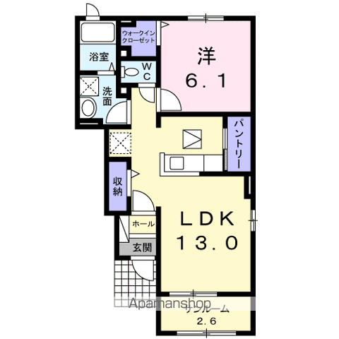 サンハイムみずき C(1LDK/1階)の間取り写真