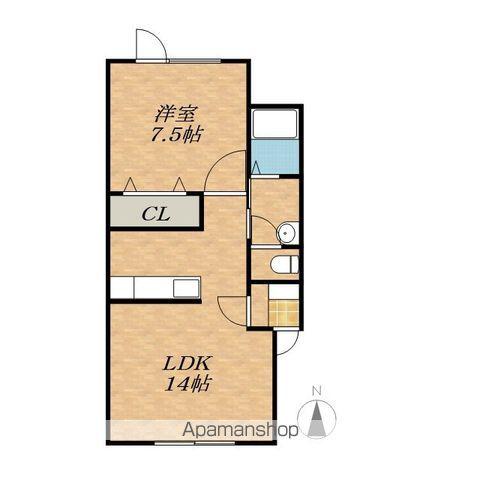 ラセールⅠ(1LDK/2階)の間取り写真