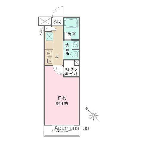 ベルフェリーク西小山(1K/1階)の間取り写真