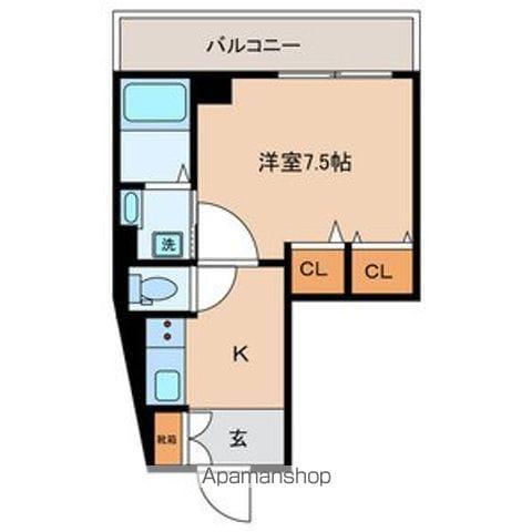 VILLAGE・PLANCHE(1K/3階)の間取り写真