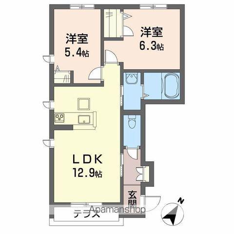 シャーメゾン小泉 B棟(2LDK/1階)の間取り写真