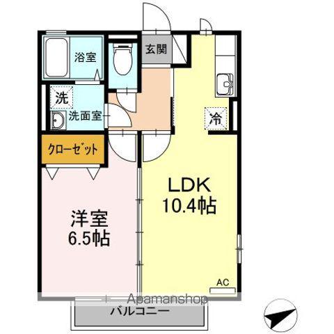 エスポワールIII(1LDK/2階)の間取り写真