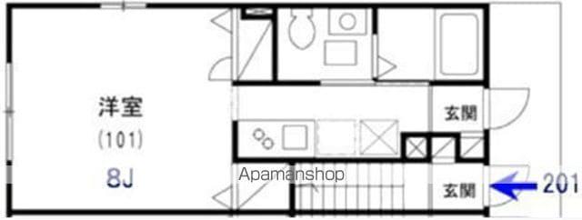 E-STUDIO東玉川(1K/1階)の間取り写真