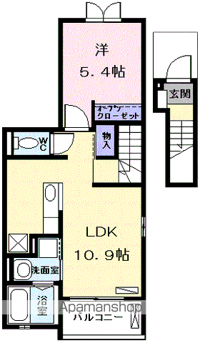 メゾン ソレイユⅢ(1LDK/2階)の間取り写真