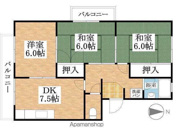 浅野ことぶきマンション(3DK/3階)の間取り写真
