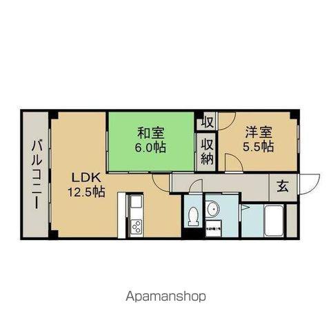 ビューネ桜井(2LDK/1階)の間取り写真