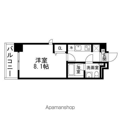 アーバンプラザ小田原(1K/2階)の間取り写真