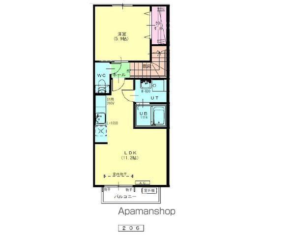 ポルトボナー(1LDK/2階)の間取り写真