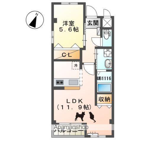 フェリーチェ瑞穂(1LDK/3階)の間取り写真