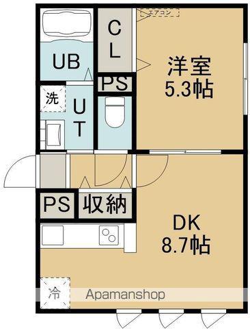 ペラッツィ松川(1DK/1階)の間取り写真