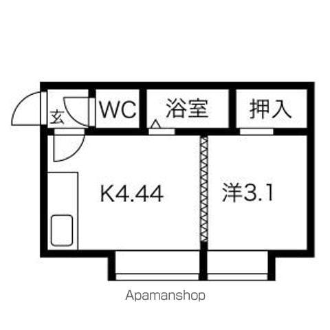 パークハイム(1DK/2階)の間取り写真