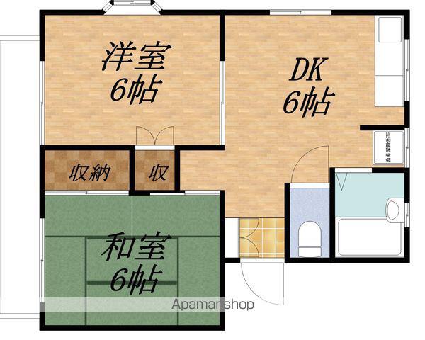 ハイツ唐沢2(2DK/2階)の間取り写真