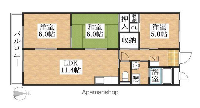 ジュニオ(3LDK/3階)の間取り写真