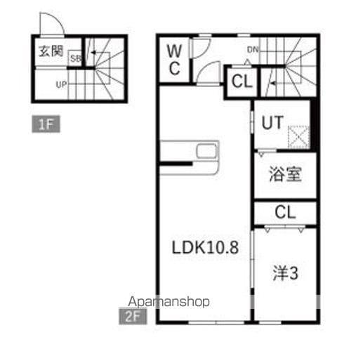 MIKATA (1LDK/2階)の間取り写真