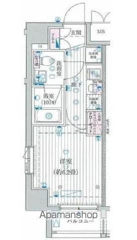 プレール・ドゥーク早稲田(1K/4階)の間取り写真