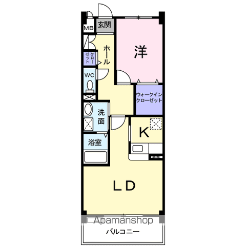 グローリープレース(1LDK/2階)の間取り写真