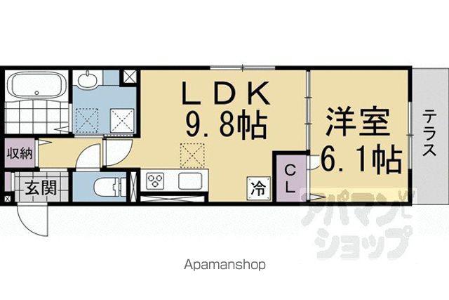Dーレジデンス二条(1LDK/3階)の間取り写真