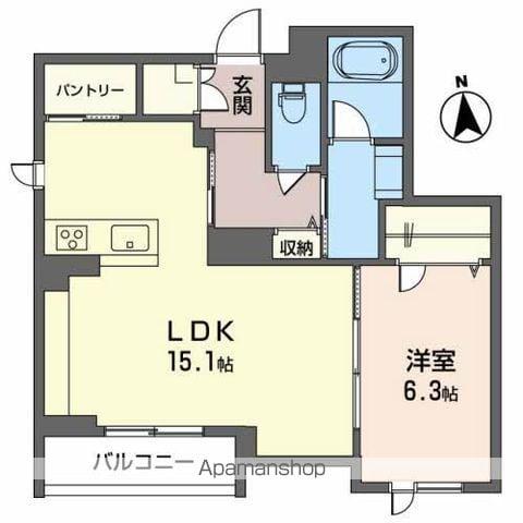エルドール榴岡(1LDK/3階)の間取り写真