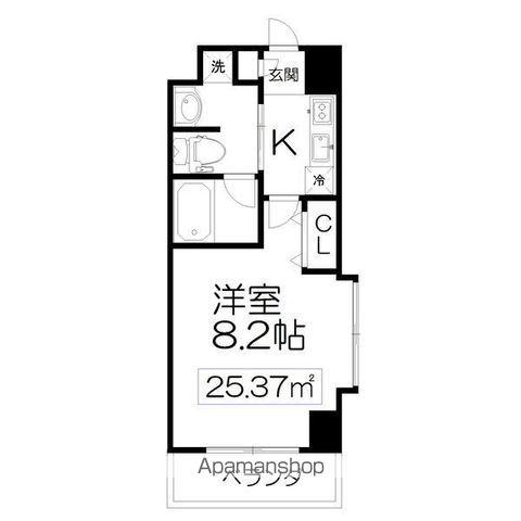 エルスタンザ仙台八幡(1K/4階)の間取り写真