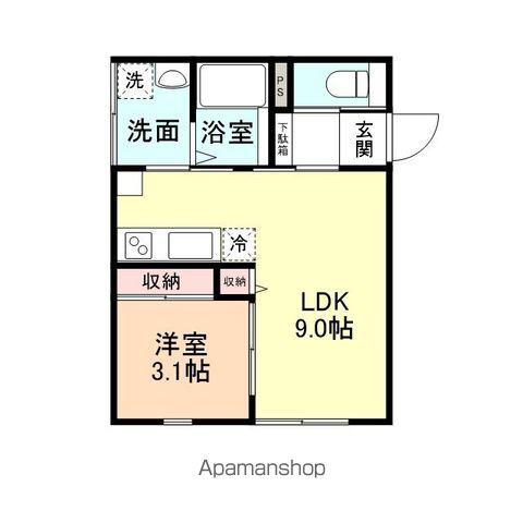 CLOVER MOTOSHINMACHI(1LDK/2階)の間取り写真