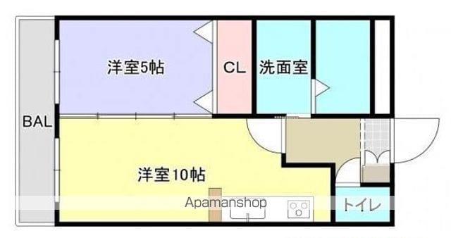 マリアマンション(1LDK/6階)の間取り写真