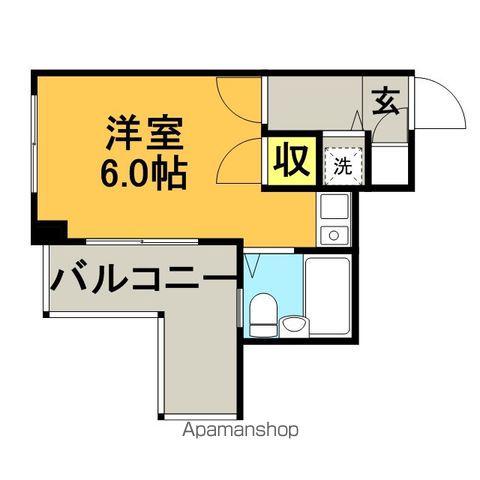 ダイナコートベイサイド博多(ワンルーム/9階)の間取り写真