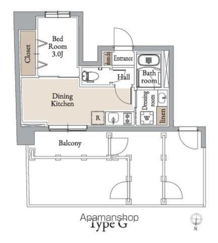 グランカーサ住吉Ⅲ(1DK/7階)の間取り写真