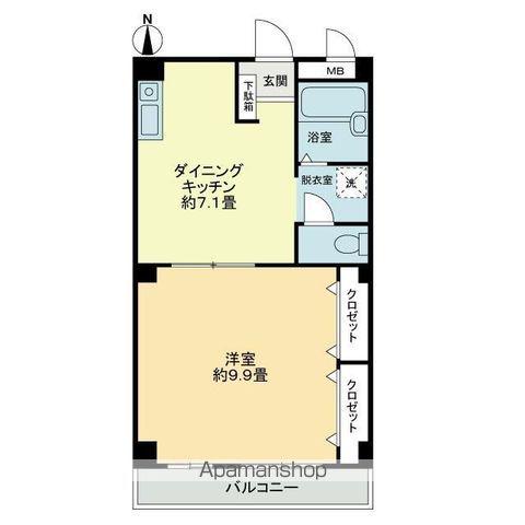 フィネス秋桜(1DK/2階)の間取り写真