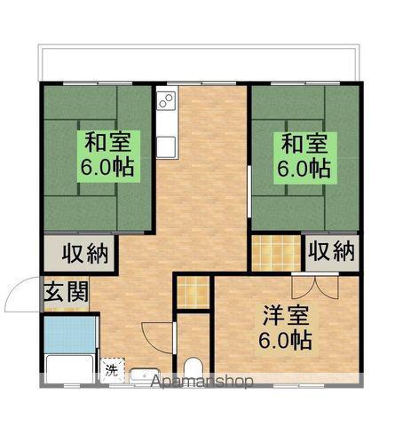山本第一マンション(3DK/4階)の間取り写真