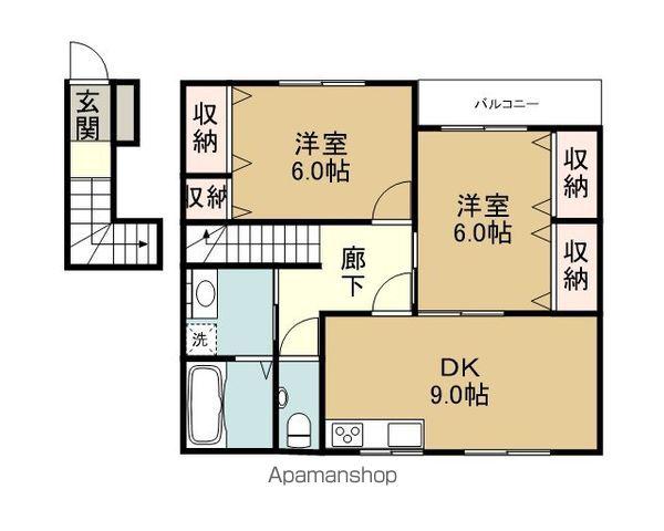 正力南日吉ハイツ(2DK/2階)の間取り写真