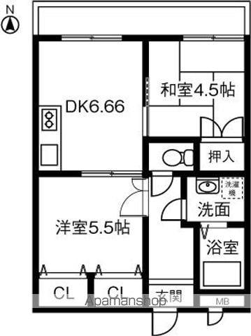 ベルメゾン大曽根(2DK/5階)の間取り写真